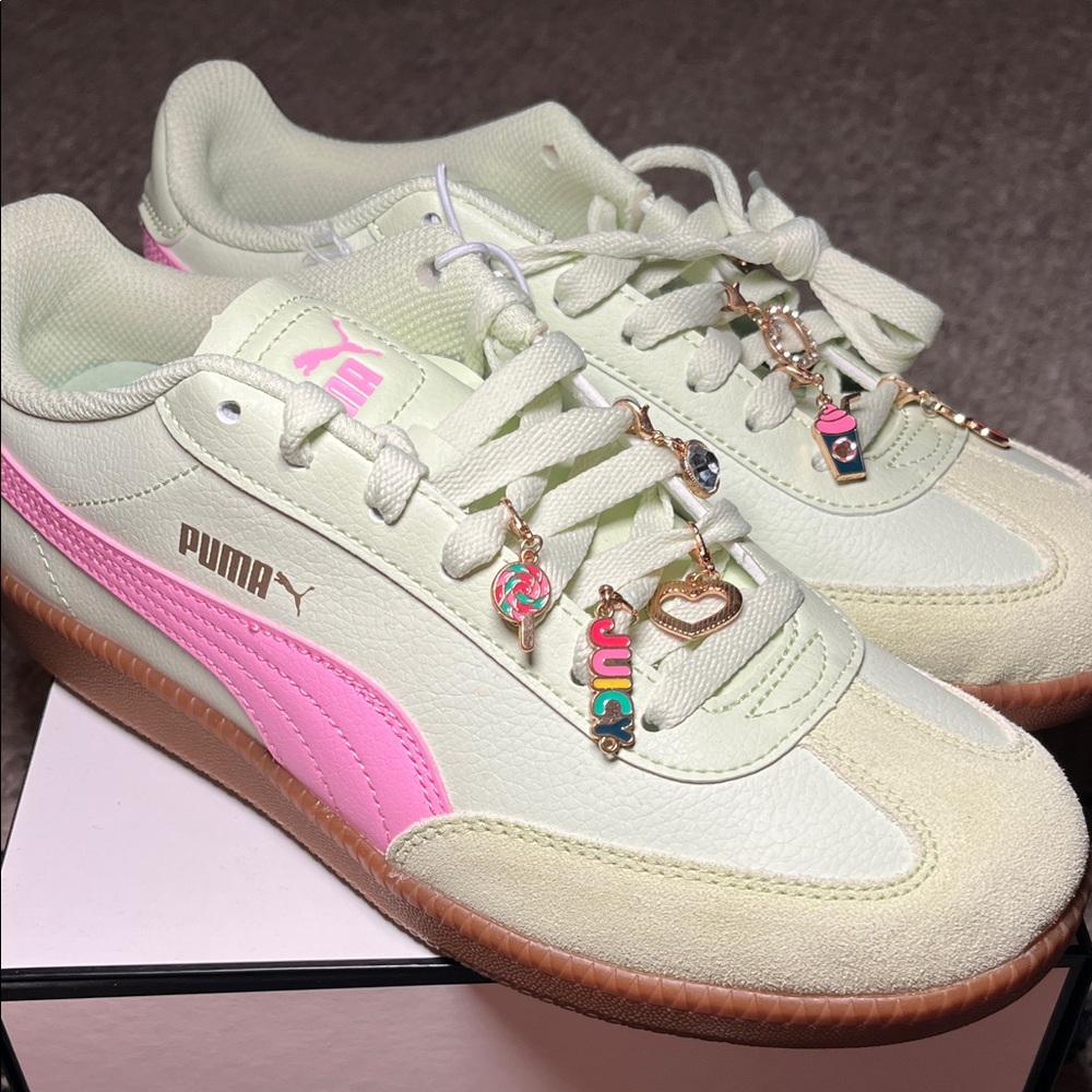 NEW Puma Palermo Fresh Mint/Fast Pink x Juicy Couture Charms!!